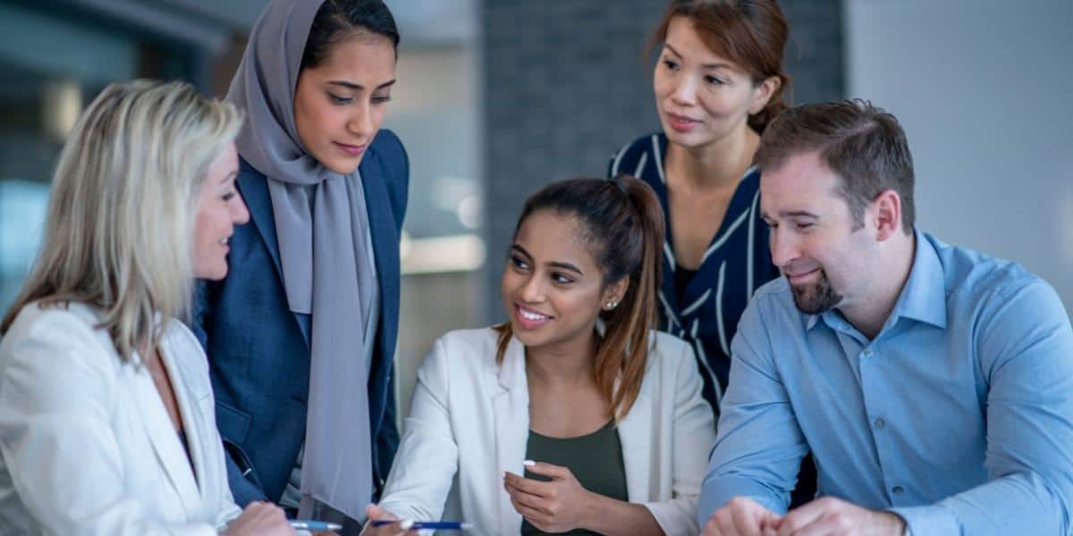 High performing team working together