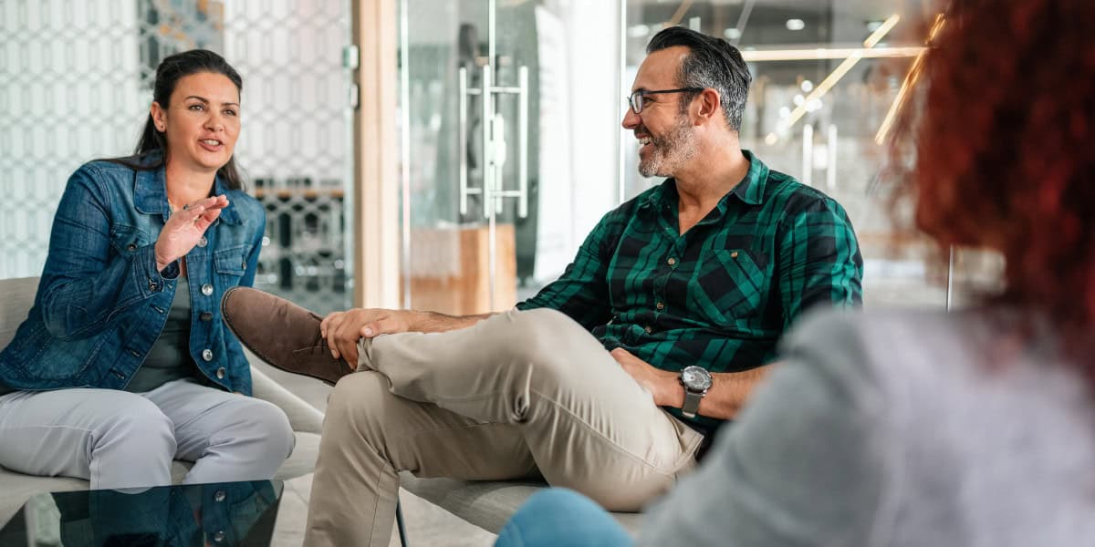 Leadership coach in session with coachee